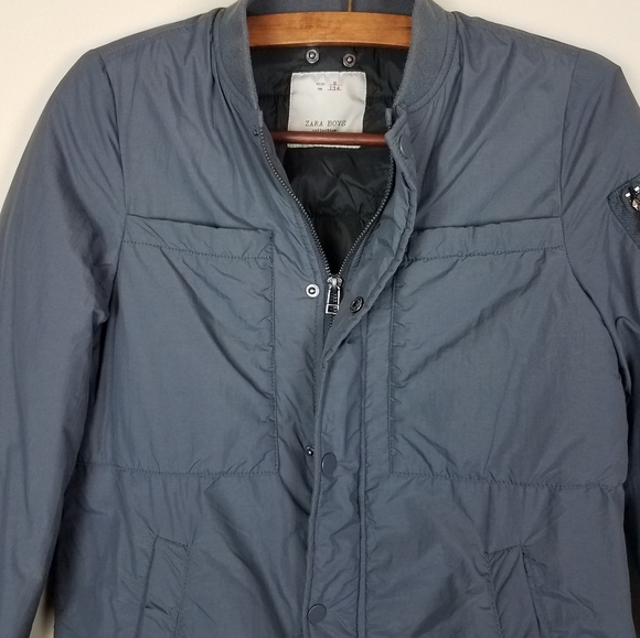 Zara Boys Blue Zip/Button Up Puffer Jacket - Picture 9 of 10